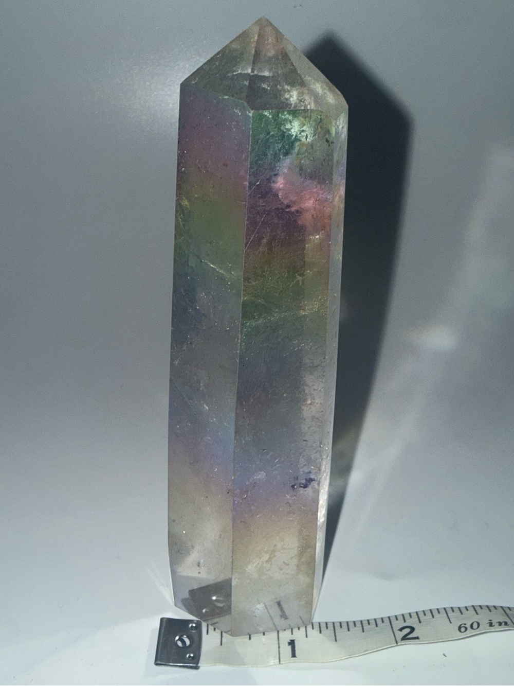 Iridescent Crystal Point Tower - Rainbow Aura Quartz - Picture 3 of 7